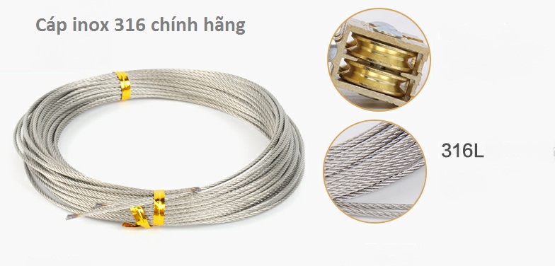 D&acirc;y c&aacute;p inox 316L